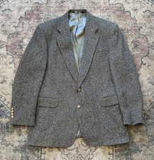 Vintage Lands End Lambswool Blazer Mens 42L 2-Button Sport Coat Made in USA