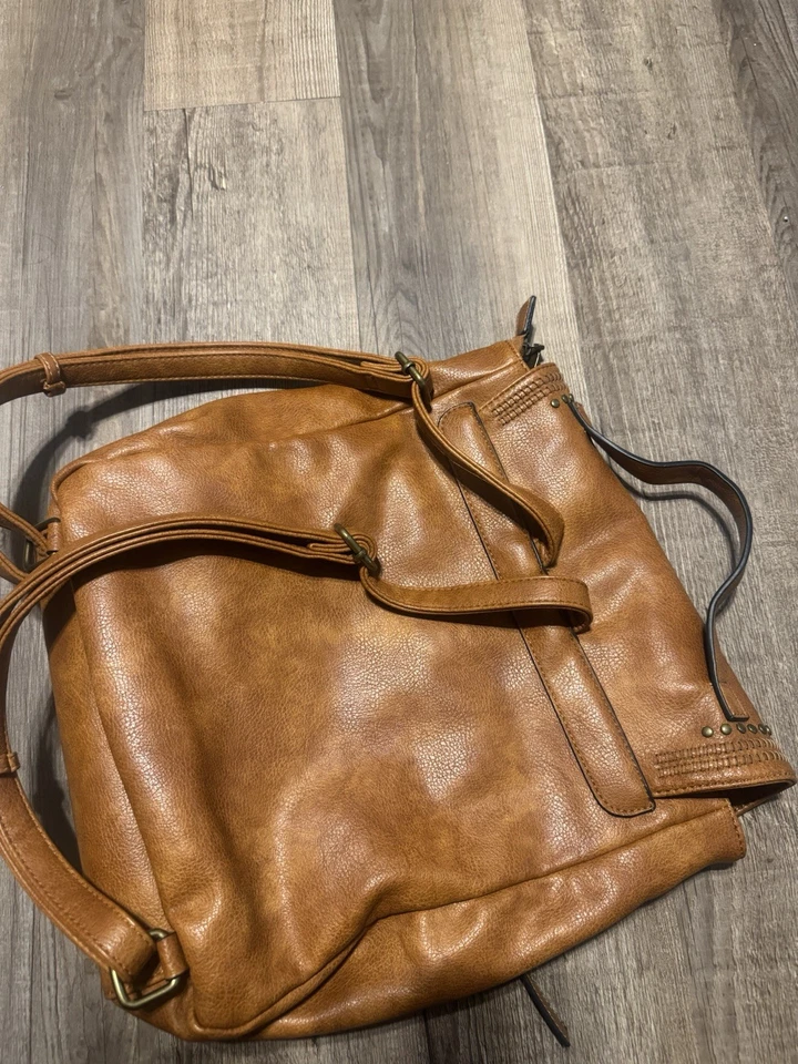 Рюкзак с верхней ручкой европейский дорожный искусственная кожа коричневый - Изображение 3 из 4