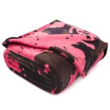 Hot Pink Blanket for Kids, Baby Size 40" X 50" 100 X 130 Cm Cow Pink Back