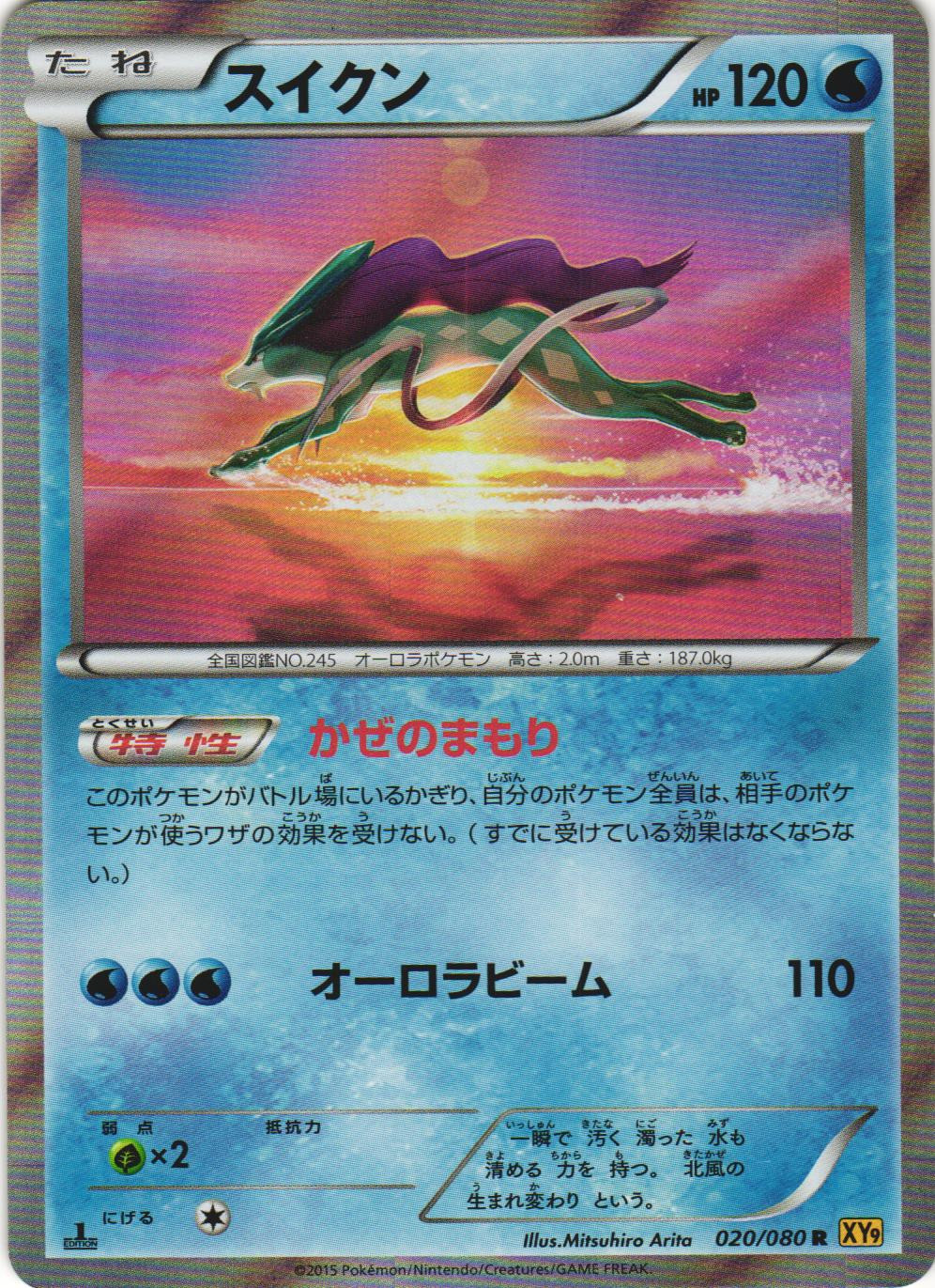 Suicune Holo Pokémon TCG Rage of the Broken Heavens (XY9) 20/80 LP