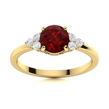 Garnet Stone Solitaire with Accents Womens day January Ring 925 Silver