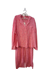 M S X Ghost nwt pajamas womens 16 pants 18 top pink floral viscose