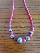 American West/Carolyn Pollack, naszyjnik z koralików/sterling - EUC!!