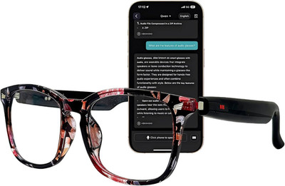 AI Smart Wireless Bluetooth Translation Glasses for Men/Women with Speakers/Blue