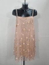 M&S MUSE FASHION Light Pink Embellished Mini Dress Size M New