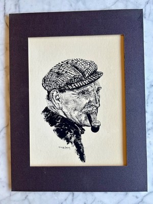 Original Signed Vintage Drawing by Ericka Smith 15  x 10 