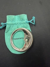 TIFFANY STERLING SILVER ~ BABY RATTLE "MOON" ~ pouch