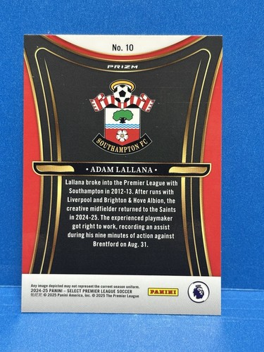 ADAM LALLANA 2024 Select Premier League Unstoppable Prizm #10 - Picture 4 of 6