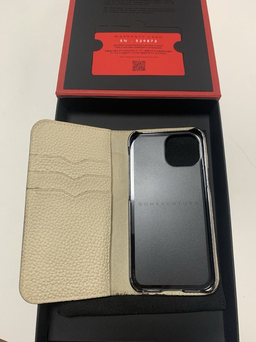 BONAVENTURA Genuine Leather iPhone 13 mini Wallet Case Logo With