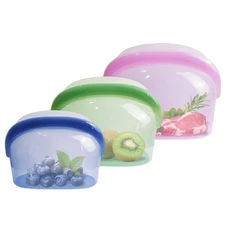 3 Pcs Reusable Silicone sealed Food Storage Bags, Multi-Role Food Storage Bag...