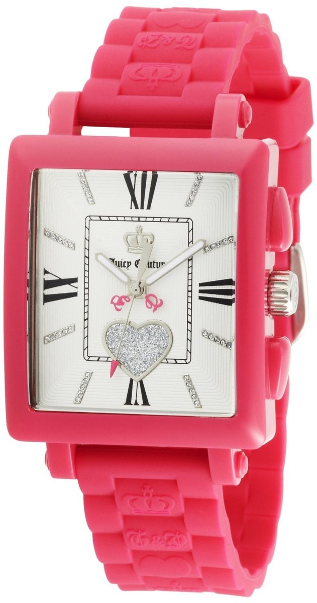 NEW-JUICY COUTURE PINK SILICONE BAND+ROMAN NUMERALS+CRYSTAL  display picture 1