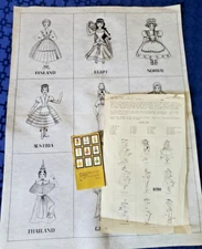 TRI CHEM 8290 Dolls of the world  Liquid Embroidery Picture w instructions 28x19