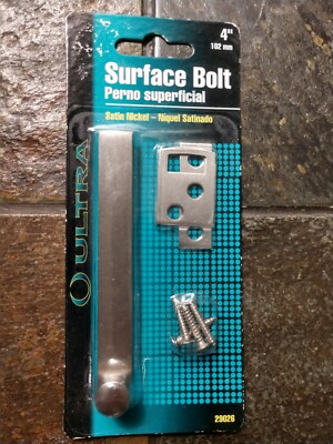 Ultra Hardware 29026 4 Satin Nickel Surface Bolt for sale online 
