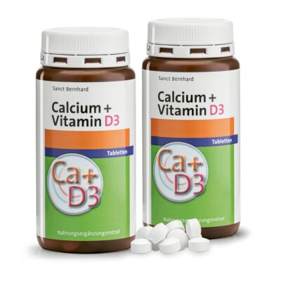 Calcium+Vitamin-D3-Tabletten | Knochenstabilität | 2 x 150 Stück | 27,55 /kg