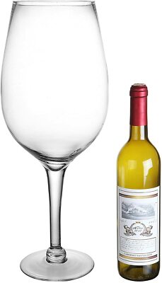 20-Inch Giant Clear Hand Blown Wine Glass Novelty Stemware, Tabletop Wine  Glass | eBay