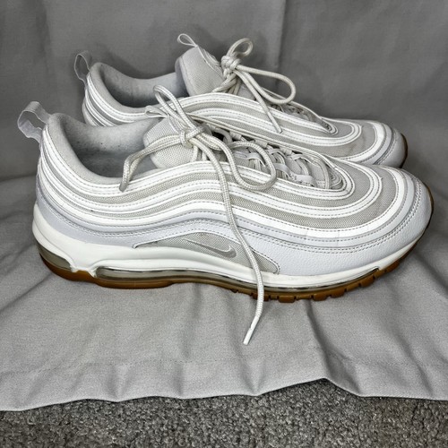 Nike Air Max 97' bianco/bianco-gomma suola marrone chiaro DJ2740-100 taglia 12,5 belle - Foto 7 di 10