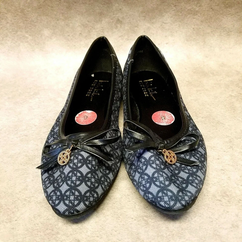 Zapatos planos de ballet sin cordones Nicole Miller para mujer Vera talla 6 azul textil Foto 2 de 4