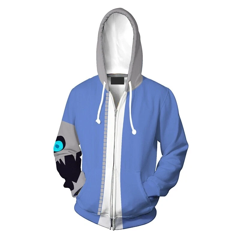 Game Undertale Sans Hoodie Cosplay Costume Hooded Zipper Sweatshirt Jacket Coat