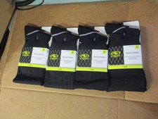 4 PAIR BLACK Youth Soccer Sock Small YOUTH 10-4.5 ATHLETIC WORKS 4 PAIR S16