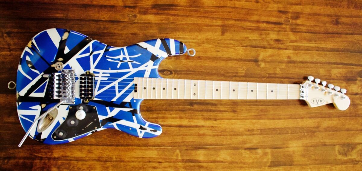 EVH Striped Series Relic'd Blue/Black/White Striped | eBay EVH Striped Series Relic'd Blue/Black/White Striped | eBay