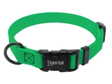 Large Green Dog Collar Waterproof Odor-Proof Coated Nylon for Active Pets