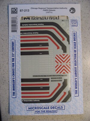 Microscale Decals HO 87-213 Chicago Regional Transportation Authority F40PH Dies
