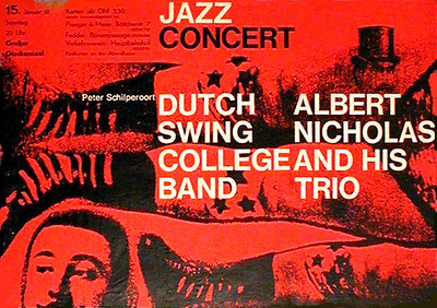 DUTCH SWING COLLEGE BAND / ALBERT NICHOLAS Konzertplakat von 1961 (Kieser)