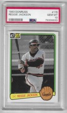 1983 Donruss Reggie Jackson #115 PSA 10 Gem Mint Baseball Card.