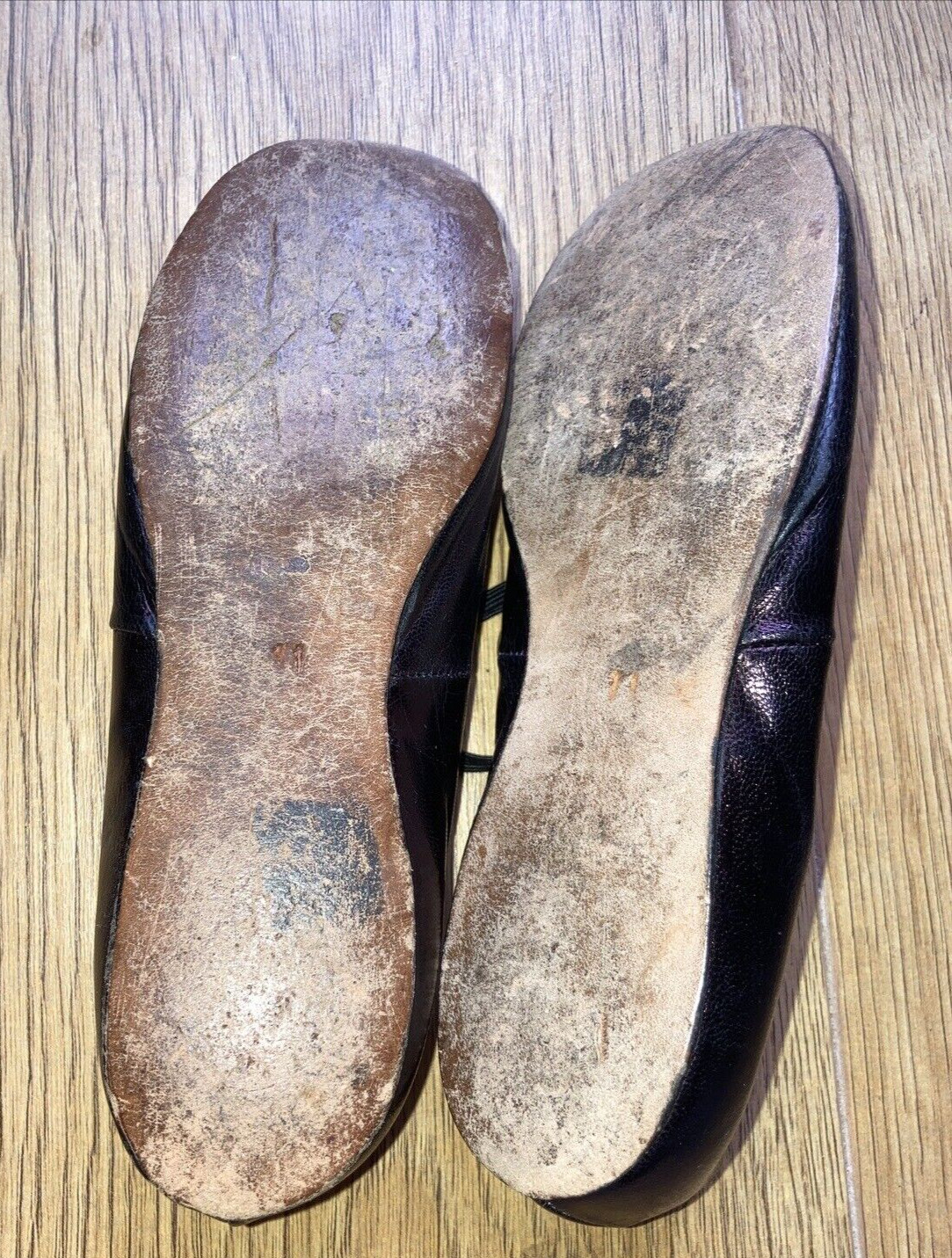 Vintage 1950s (?) All Leather Handlasted Dance/Character Shoes & Hand Made Bags 7