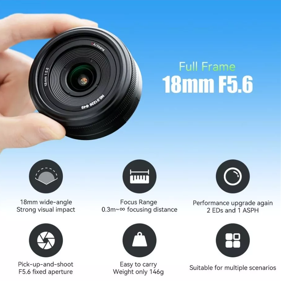 7artisans 18mm Full Frame Wide Angle Fixed Focus Lens Sony Nikon  L-Mount