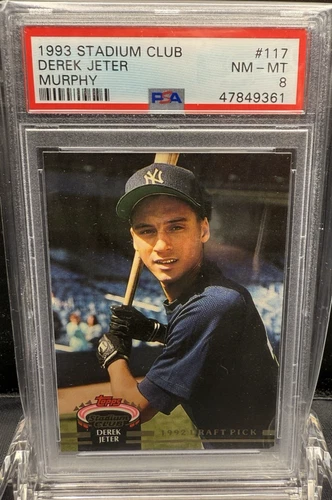 1993 STADIUM CLUB  DEREK JETER MURPHY   #117   PSA  8