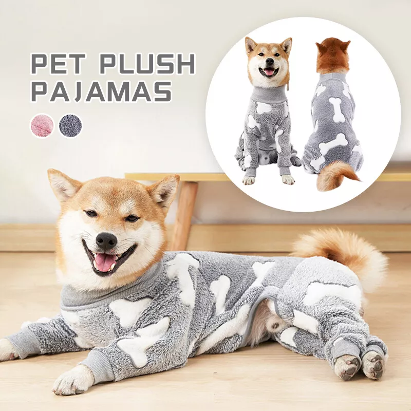 Flannel Pajamas Medium Large Bone Moon Print Warm Jumpsuits Coat