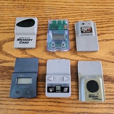 Lot Of 6 Sony PlayStation PS1 3rd Party Memory Cards - Larger Size - Untested 4