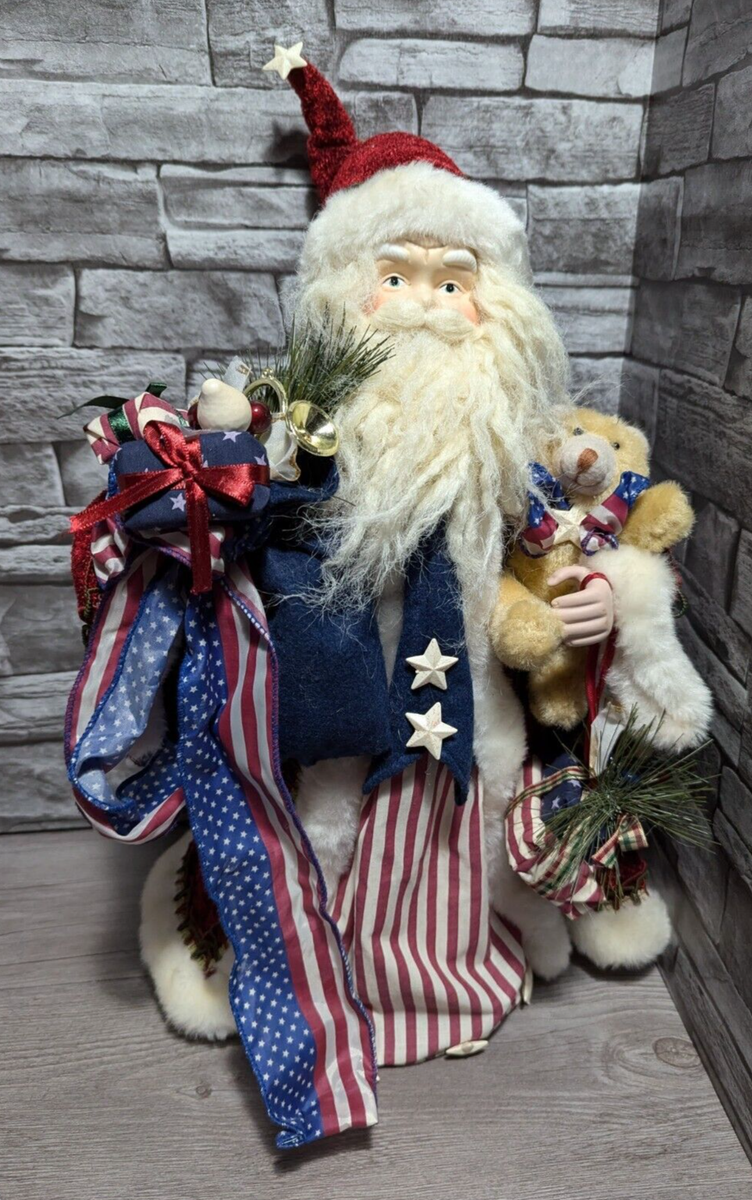 Christmas Decor Giant Stuffed Santa Claus Vintage Large 16