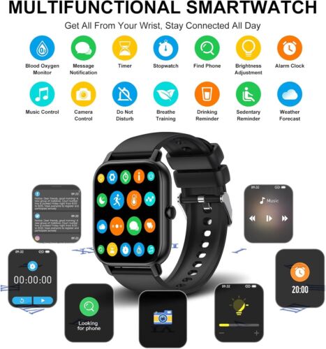 Smartwatch Uomo Donna con Effettua o Risposta Chiamate, 1.85" Orologio Digitale - Zdjęcie 3 z 43