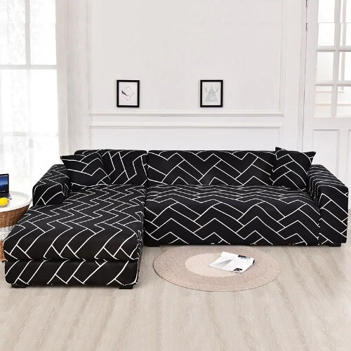 L-shape Need Order 2pieces Sofa Cover Elastic Couch Cover Corner Sectional - Foto 41 di 50