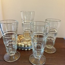 Vintage Set Of 4 Old Fashioned Ice Cream Parlor Milk Shake Glass 8"