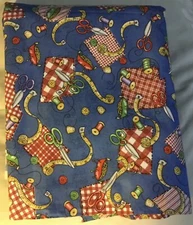 SEWING MOTIF SIGNATURE CLASSICS OAKHURST TEXTILES BTY 44”wide NOS Blue Bkground