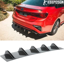 For Kia Cerato GT Carbon Fiber Lower Rear Bumper Diffuser Shark Fin Spoiler