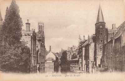 Postcard Quai du Rosaire Bruges Belgium