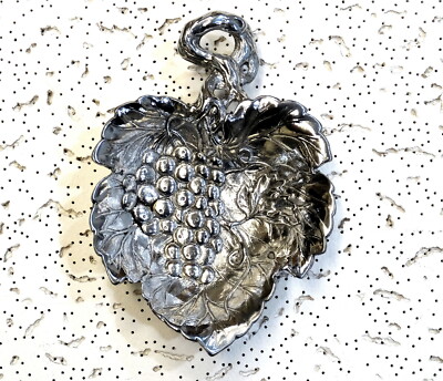 Vintage 1993 ARTHUR COURT Pewter WINE GRAPES LEAVES - Main Image