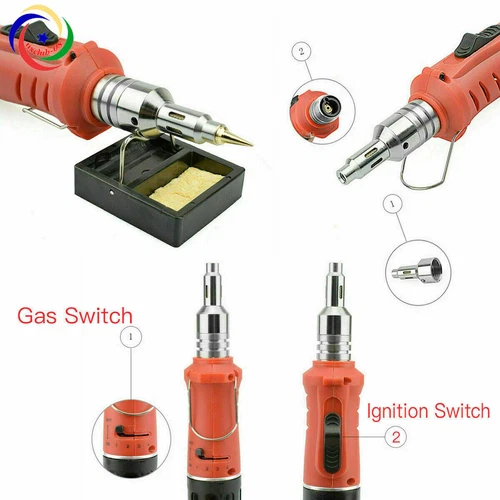 HS-1115K 10 IN 1 Portable Butane Gas Soldering Iron Kit Welding Kit Torch Pen - Picture 4 of 7