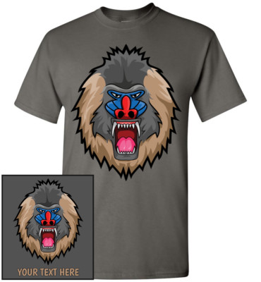 Mandrill Monkey Head T-Shirt, Men Women Youth Kids Tank Long Personalized Tee