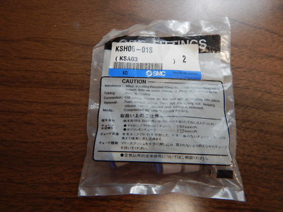 SMC KSH06-01S Rotary Push-to-Connect Tube Fitting Connector 6mm Lot of 2 New