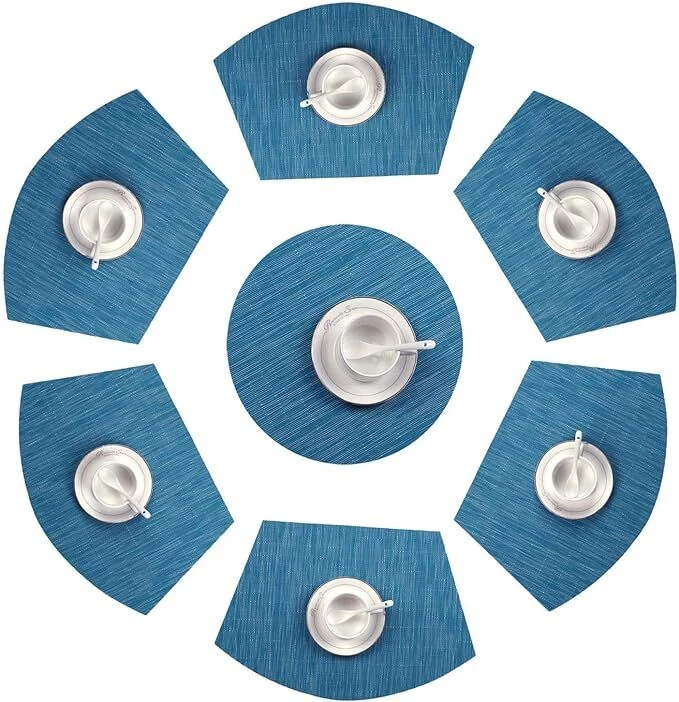 Juego de 7 manteles de mesa de vinilo en forma de cuña con centro de mesa Foto 3 de 4