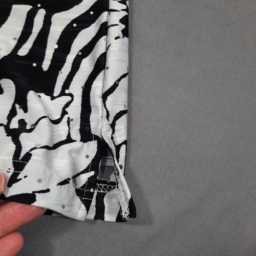 Rebecca Malone Top Damen groß schwarz grau Blumen Zebra glitzernd Boho Mob Wife - Bild 7 von 16