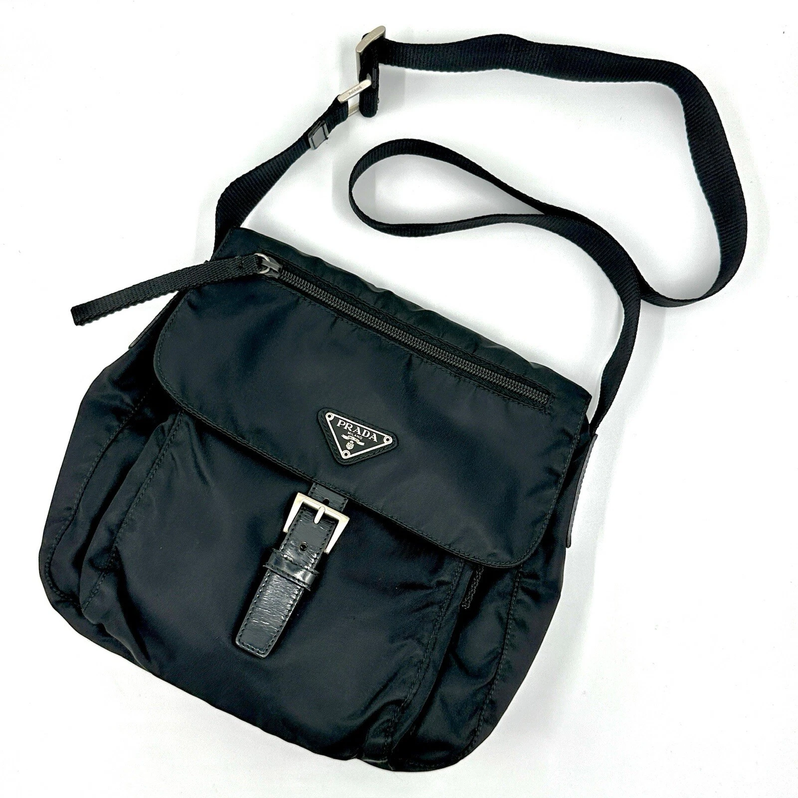 Borsa a tracolla PRADA in nylon nero (piccola) borsa borsetta originale