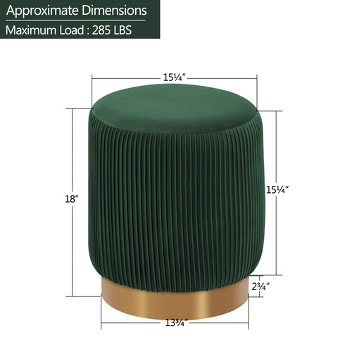 Duhome Velvet Round Ottoman Modern Luxurious Footrest Vanity Stool 1 Pcs - Picture 39 of 50