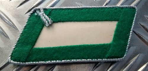 Gorgets Collar / Shoulder Dress Uniform Tabs Green With Silver Braided Border L - Picture 2 of 3