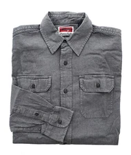 Wrangler Men's Comfort Flex Shirt Denim Twill Long Sleeve Button Up Regular Fit